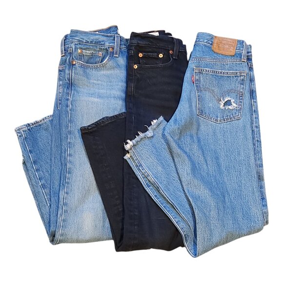 Levi's Lot of (3) Wedgie Icon Fit High Rise Cheeky Ankle Jeans Casual Women's 24 - Picture 1 of 12